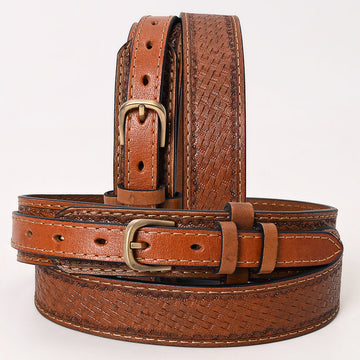 HILASON Western Genuine Leather Belt for Men Women Cowboy Cowgirl Handmade Unisex Full Grain Heavy Duty Tooled Belt for Jeans